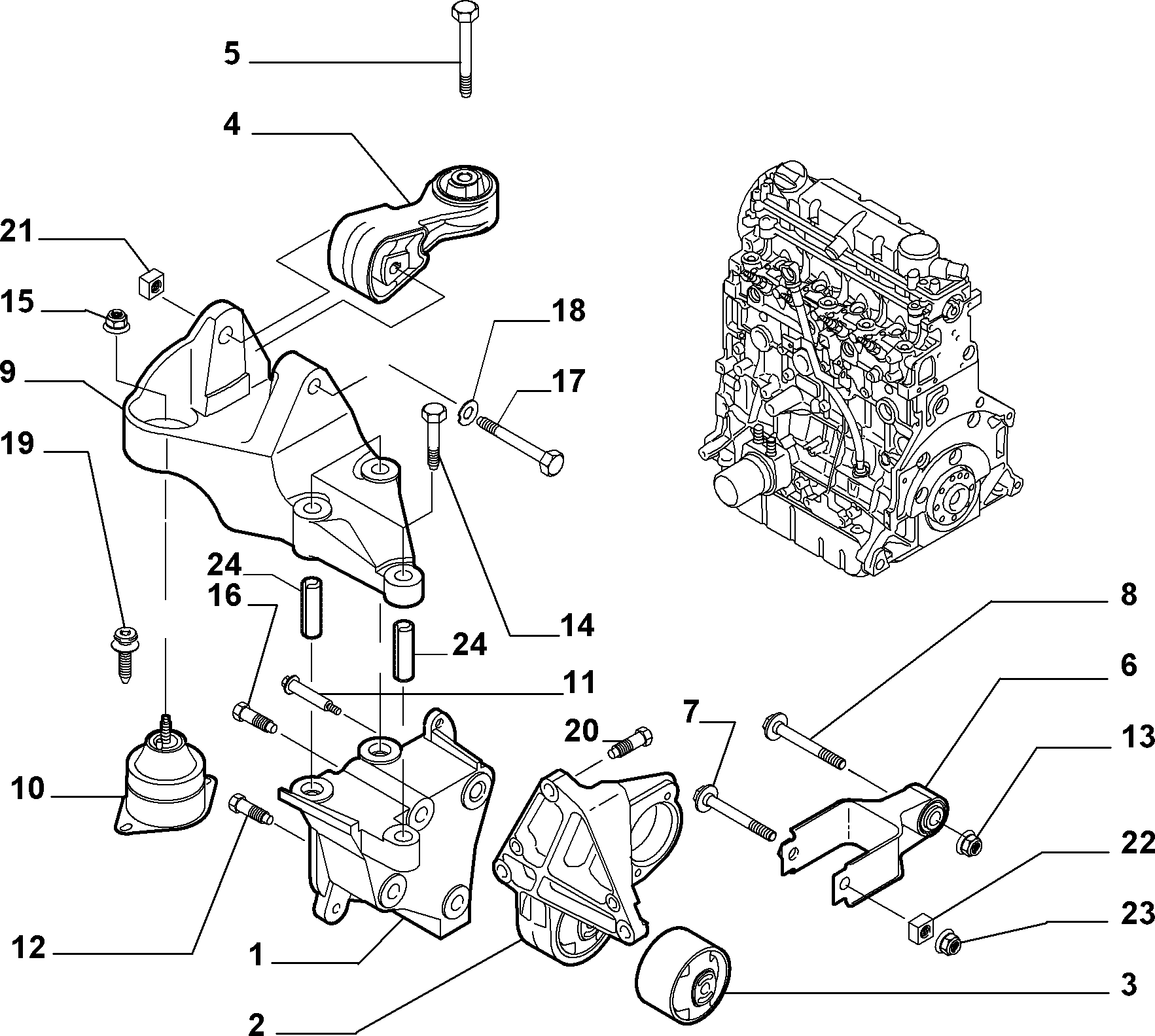 FIAT 9635698080 - Holder, engine mounting onlydrive.pro