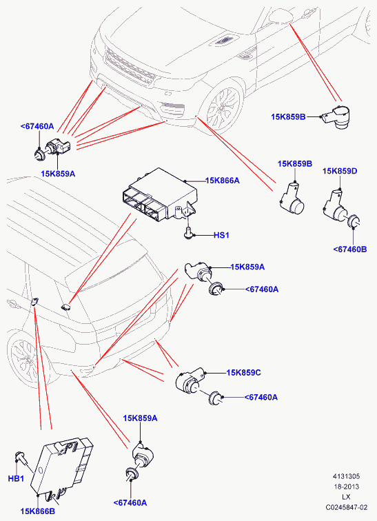 Land Rover LR024299 - Devējs, Parkošanās palīgsistēma onlydrive.pro