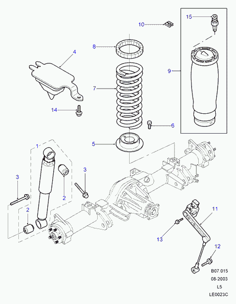 Land Rover RQH100030 - Rear coil, air springs & dampers: 2 pcs. onlydrive.pro