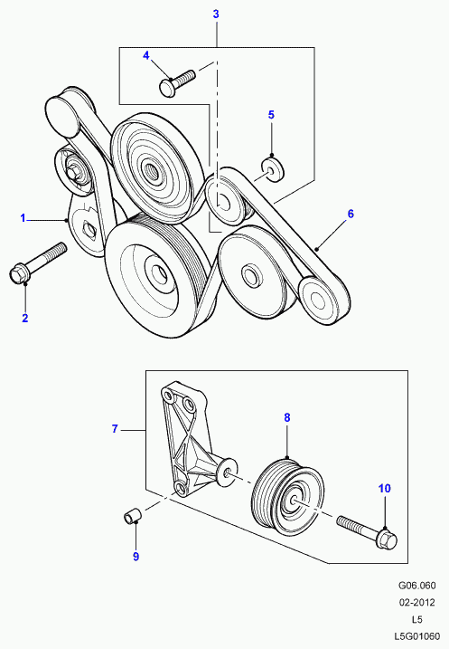 Land Rover PQS101490 - V-Ribbed Belt onlydrive.pro