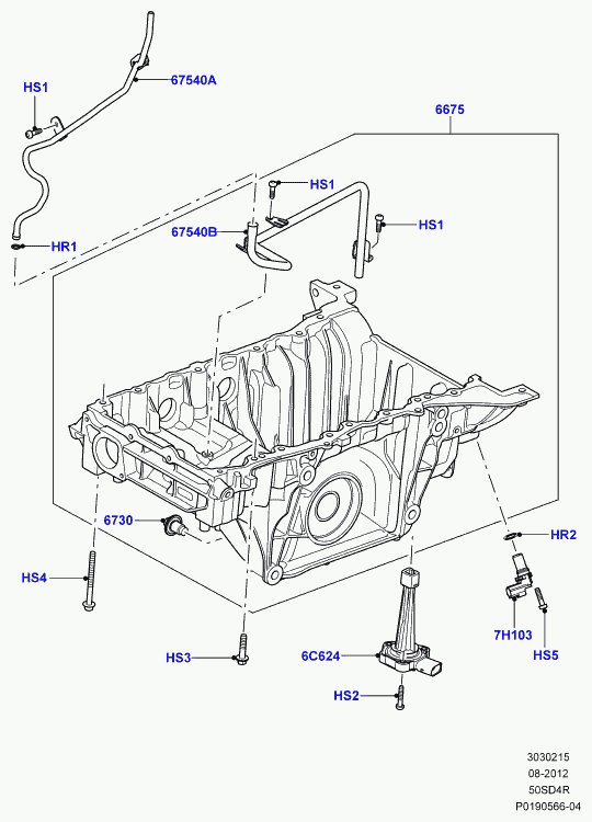 Land Rover 4594914 - Oil pan/oil level indicator, 5.0l ohc sgdi na v8 petrol, l322 ra: 1 pcs. onlydrive.pro