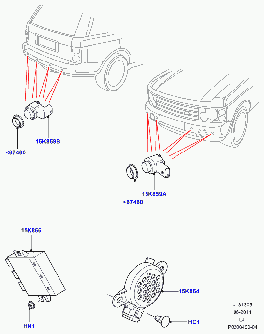 Land Rover LR038533 - Sensor, parking assist onlydrive.pro