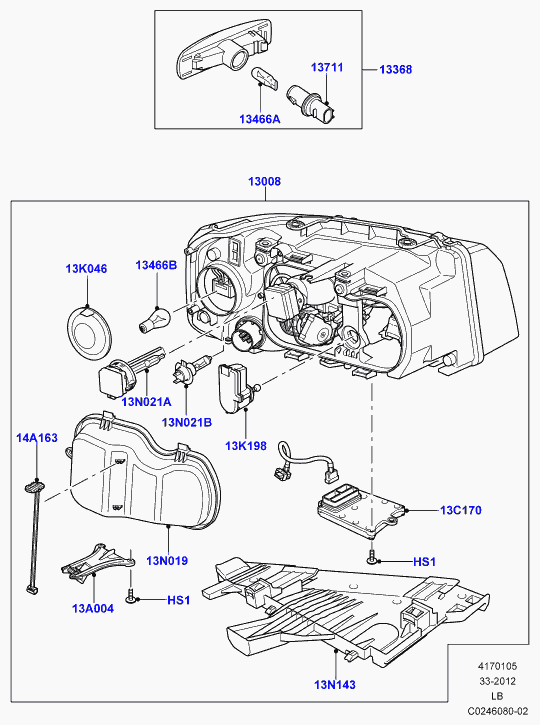 Land Rover LR000702 - Headlamps and front flasher lamps: 1 pcs. onlydrive.pro