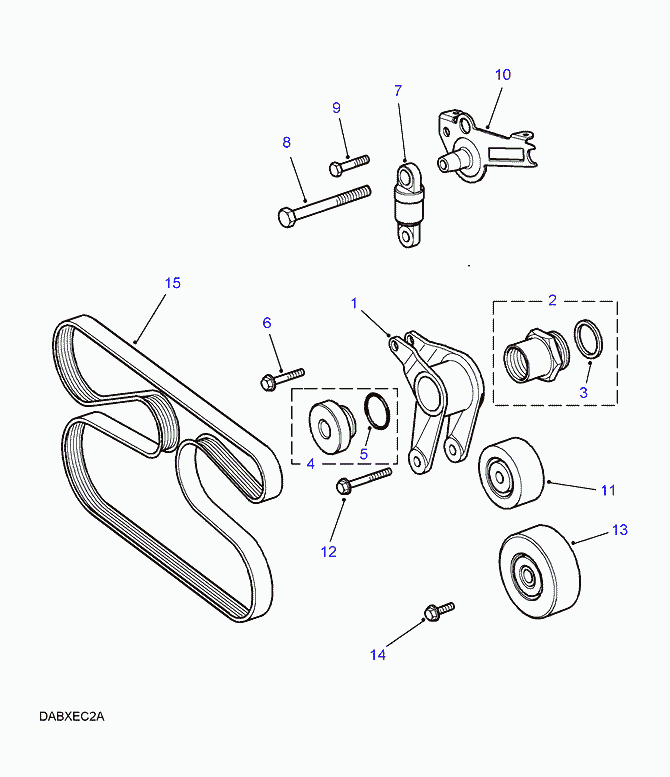 Land Rover STC 4455 - Ancillary drive belt & tensioner, 2.5l 6 cyl bmw diesel: 1 pcs. onlydrive.pro