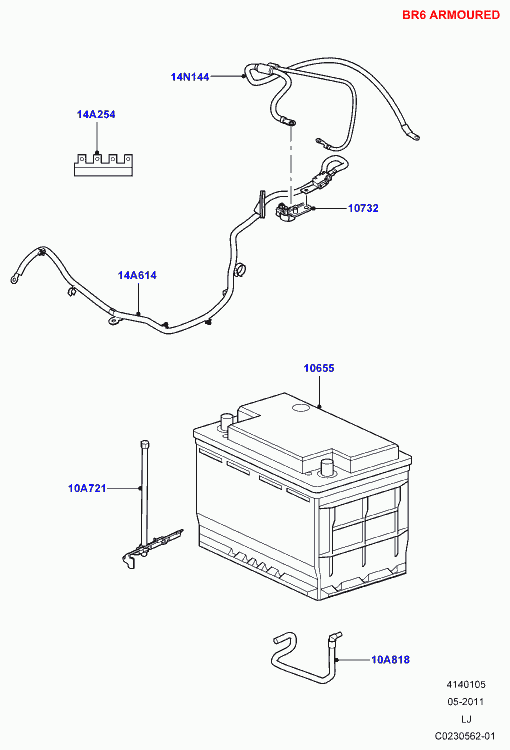 Land Rover YGD500100 - Battery and mountings, 4085 kg gvm, with b6 level armouring: 1 pcs. onlydrive.pro