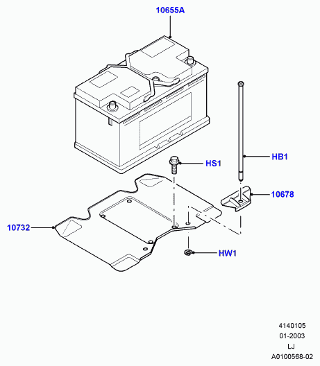 Land Rover YGD000271 - Battery and mountings: 1 pcs. onlydrive.pro