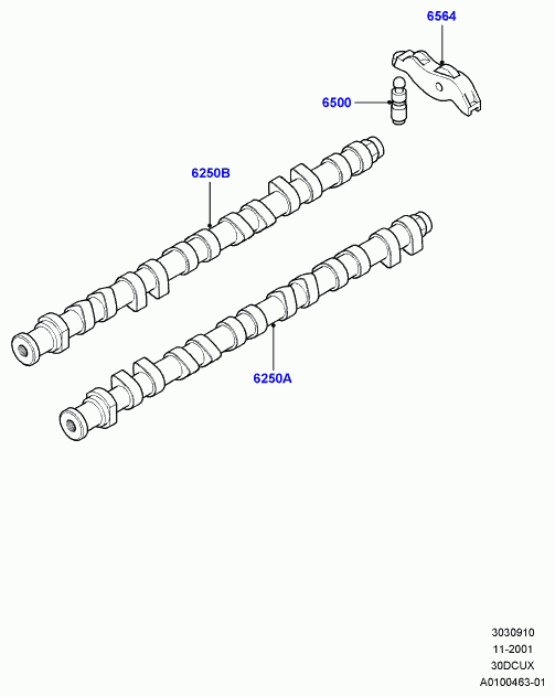 Land Rover LGR100480L - Camshaft, 3.0 diesel ti, l322 range rover, m57 d30 3.0 diesel: 24 pcs. onlydrive.pro