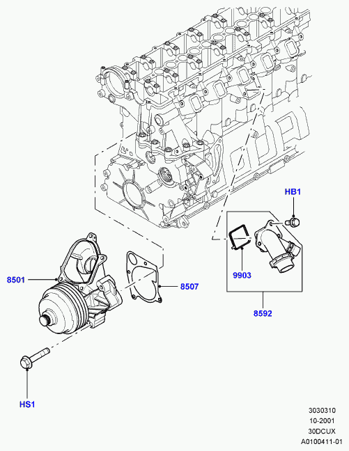 Land Rover PEB000050 - Water Pump onlydrive.pro