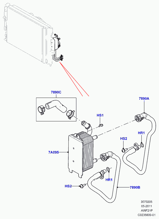 Land Rover LR002916 - Õliradiaator, automaatkast onlydrive.pro