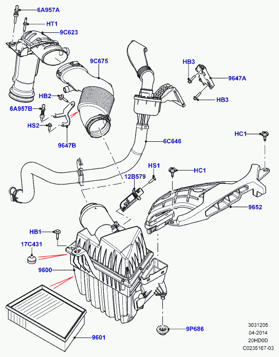 Land Rover LR 029078 - Air Filter, engine onlydrive.pro