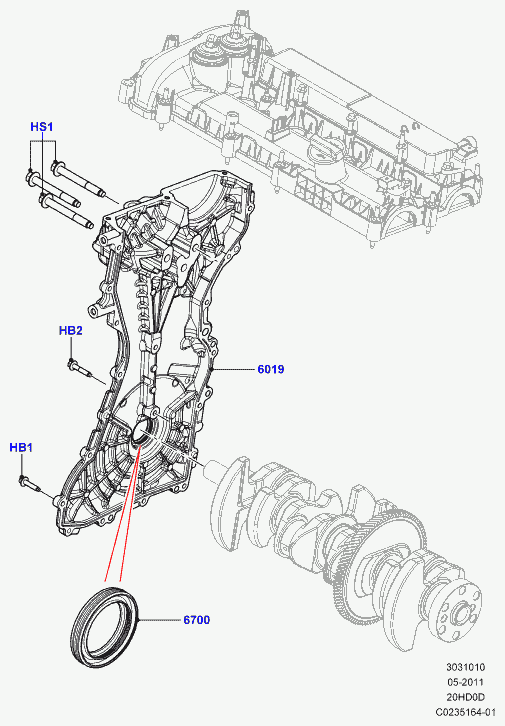 Land Rover LR0 25013 - Shaft Seal, crankshaft onlydrive.pro