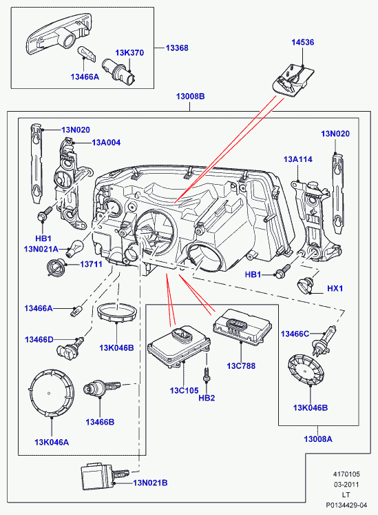 Land Rover XZQ100190L - Headlamps and front flasher lamps: 2 pcs. onlydrive.pro