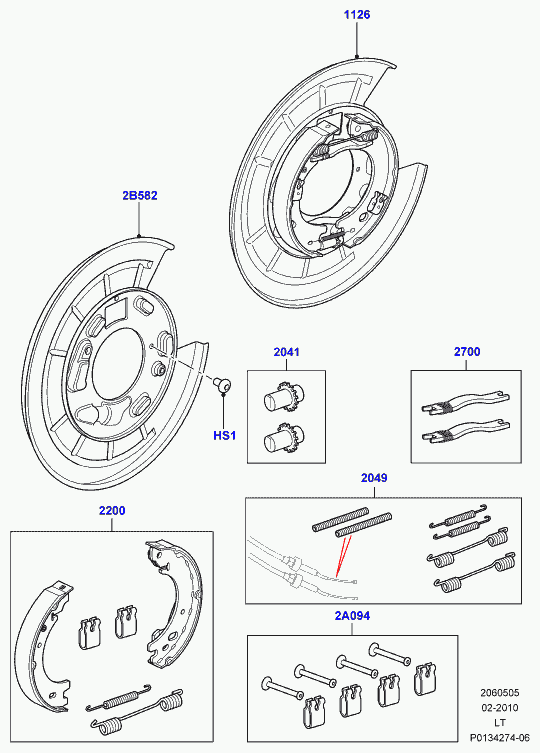 Land Rover SFS500012 - Brake Shoe Set, parking brake onlydrive.pro