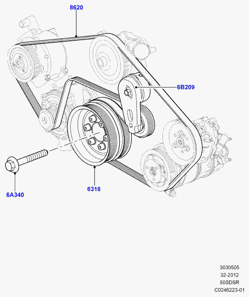 Land Rover LR012625 - Ķīļrievu siksna onlydrive.pro