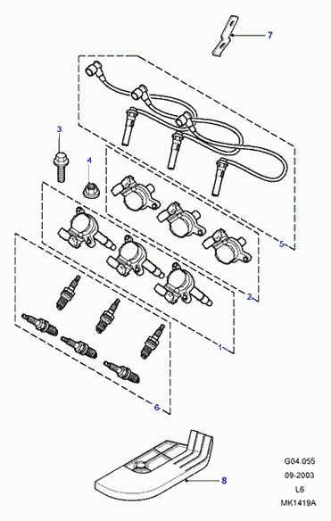 Land Rover NLP000020L - Ignition coil, 2.5 kv6 petrol, automatic transmission: 6 pcs. onlydrive.pro