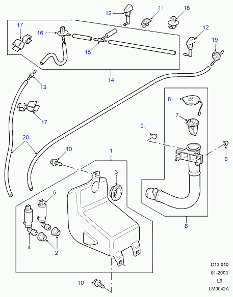 Land Rover DMC100550 - Water Pump, window cleaning onlydrive.pro