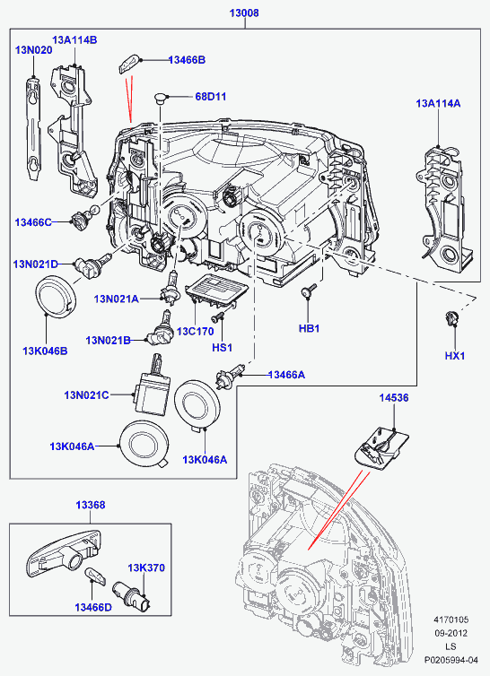 Land Rover LR009163 - Headlamps and front flasher lamps: X pcs. onlydrive.pro