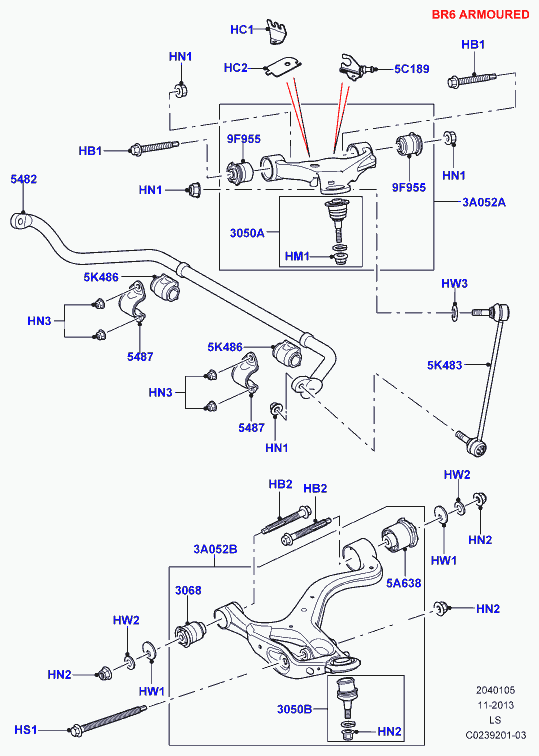 Land Rover RBX500531 - Piekare, Šķērssvira onlydrive.pro