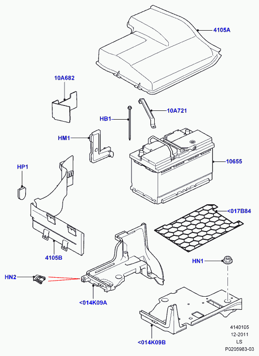 Land Rover LR038128 - Battery and mountings: 1 pcs. onlydrive.pro