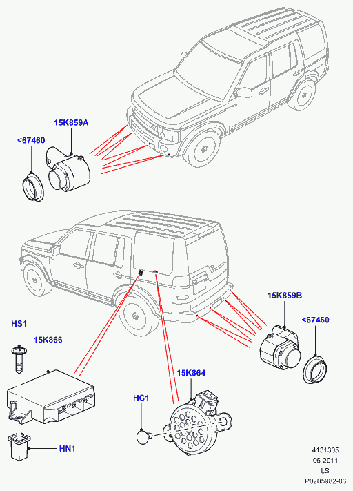 Land Rover LR038084 - Датчик, система помощи при парковке onlydrive.pro