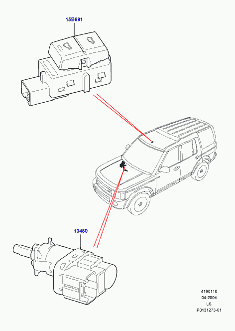 Land Rover XKB500030 - Switches, miscellaneous: 1 pcs. onlydrive.pro