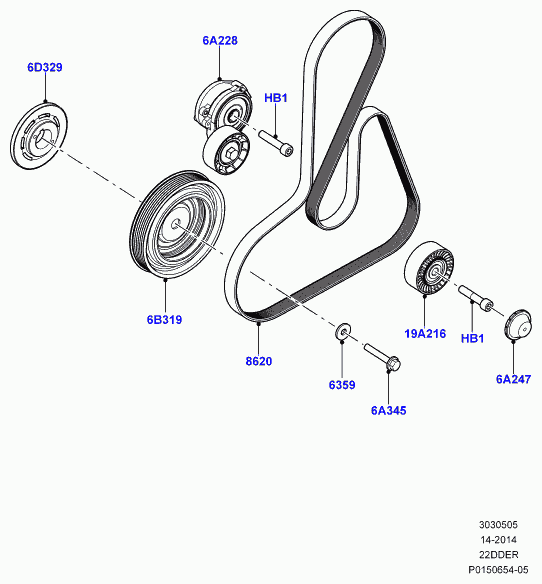 Land Rover LR0 04877 - Pulley, v-ribbed belt onlydrive.pro