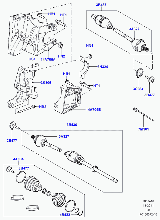 Land Rover LR003159 - Шарнирный комплект, ШРУС, приводной вал onlydrive.pro