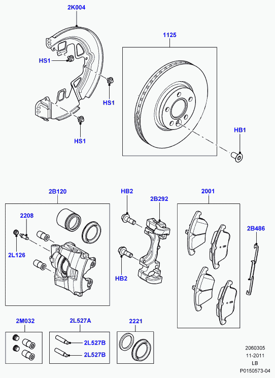 Land Rover LR000751 - Комплект направляющей гильзы, тормозной поршень onlydrive.pro