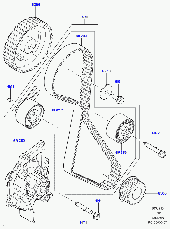 Land Rover LR032527 - Water Pump & Timing Belt Set onlydrive.pro