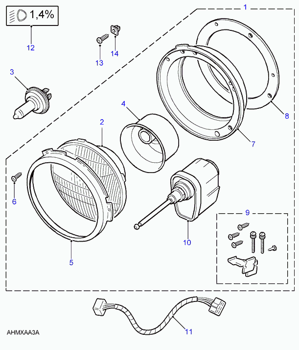 Land Rover 589783 - Headlamps, with manual headlamp levelling: 2 pcs. onlydrive.pro