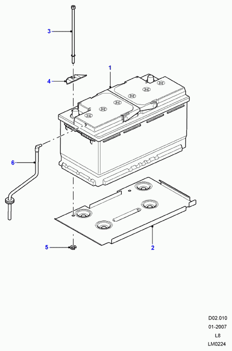 Land Rover LR018680 - Battery and mountings: 1 pcs. onlydrive.pro