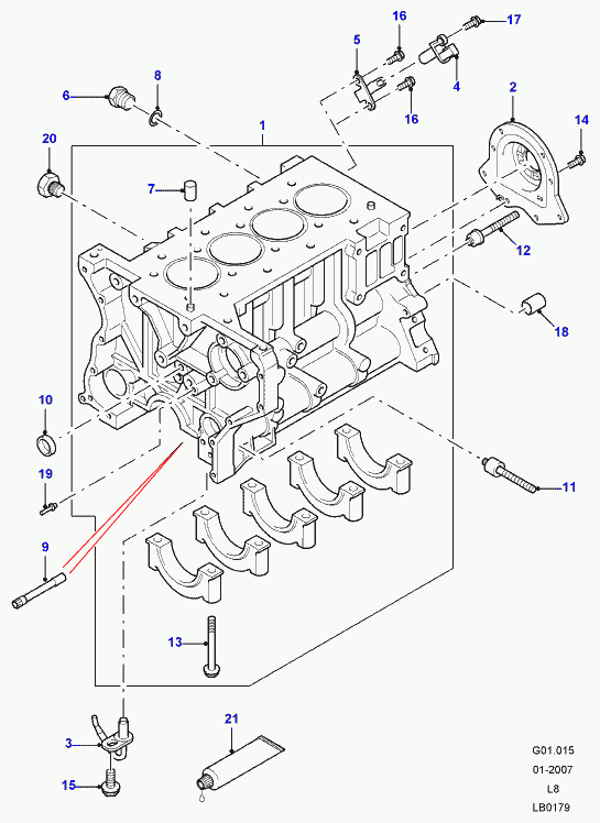 Land Rover LR020609 - Vārpstas blīvgredzens, Kloķvārpsta onlydrive.pro