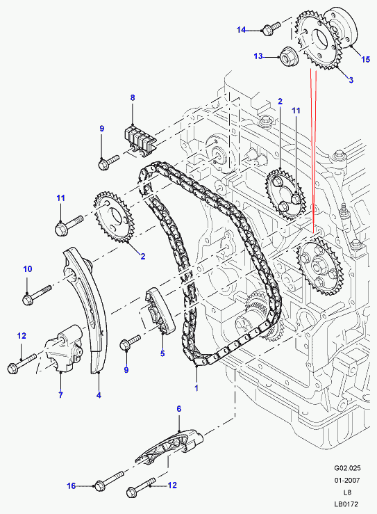 Land Rover LR 005330 - Tensioner, timing chain onlydrive.pro