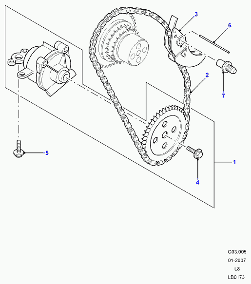 Land Rover LR 004405 - Chain, oil pump drive onlydrive.pro