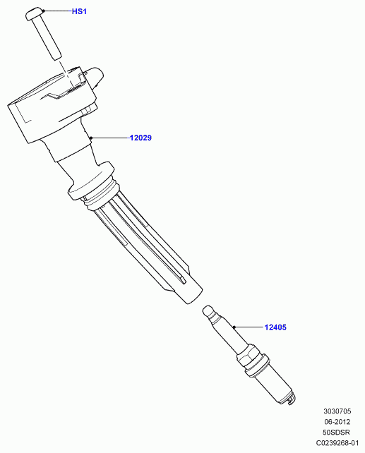 Land Rover LR032080 - Ignition coil and wires/spark plugs, 5.0l ohc sgdi sc v8 petrol,: 8 pcs. onlydrive.pro