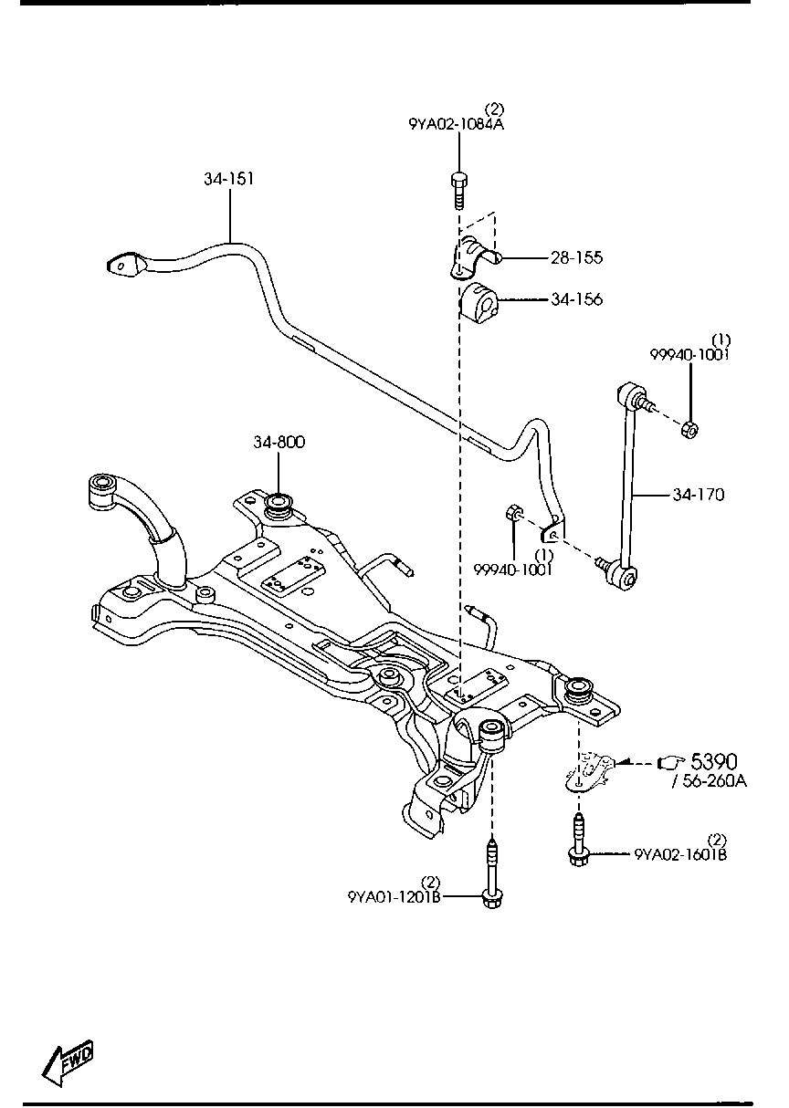 MAZDA B37F-34-170A - Šarnyro stabilizatorius onlydrive.pro