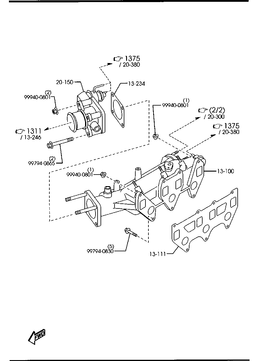 MAZDA WE01-13-111 - Gasket, intake manifold onlydrive.pro