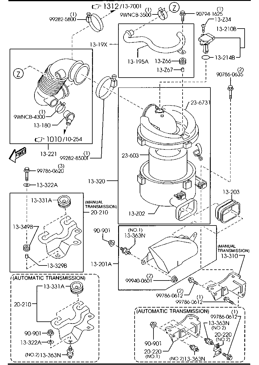 MAZDA WLS1 13 215A - Air Mass Sensor onlydrive.pro