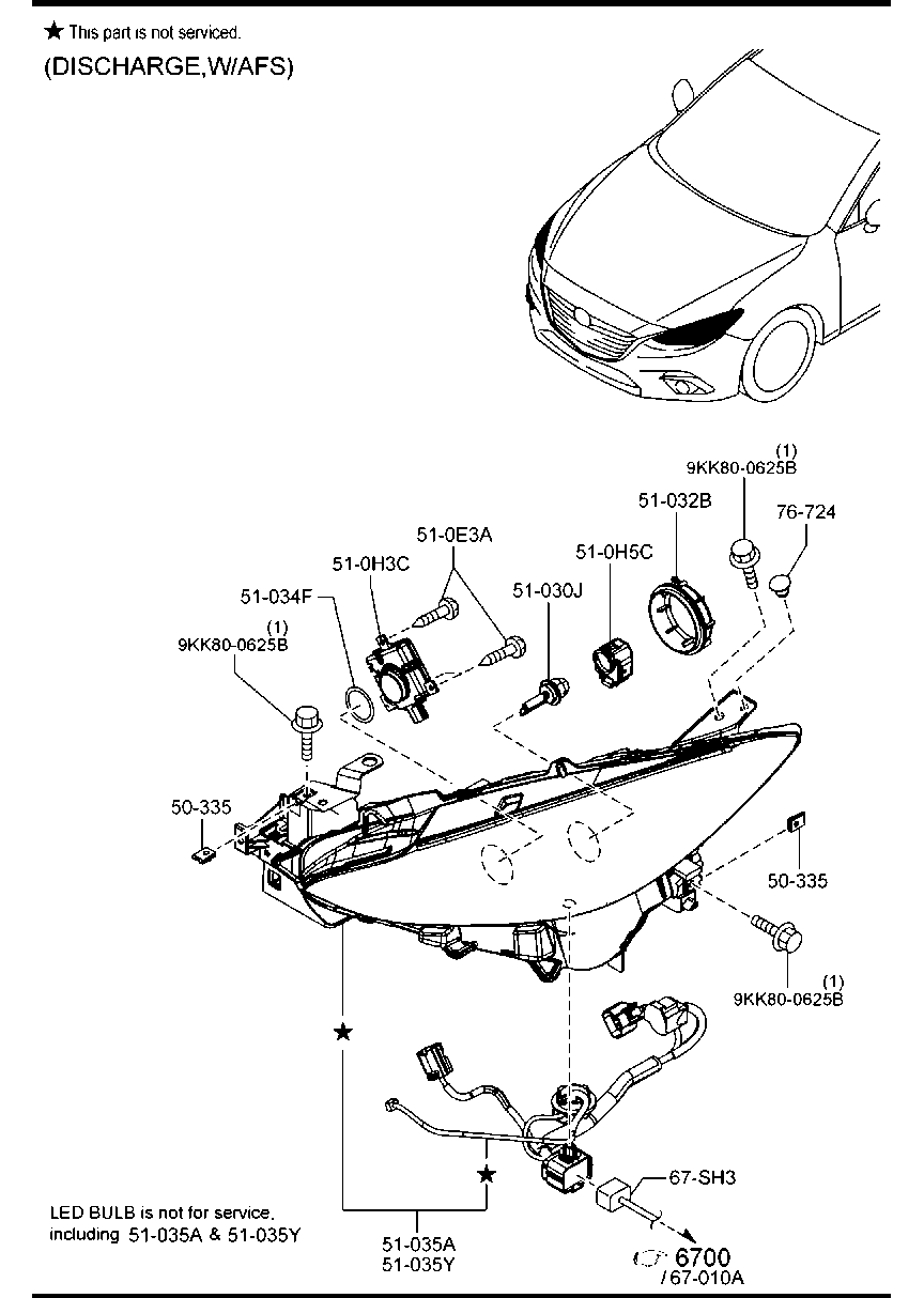 MAZDA 90703-9350 - Лампа накаливания, фара дальнего света onlydrive.pro