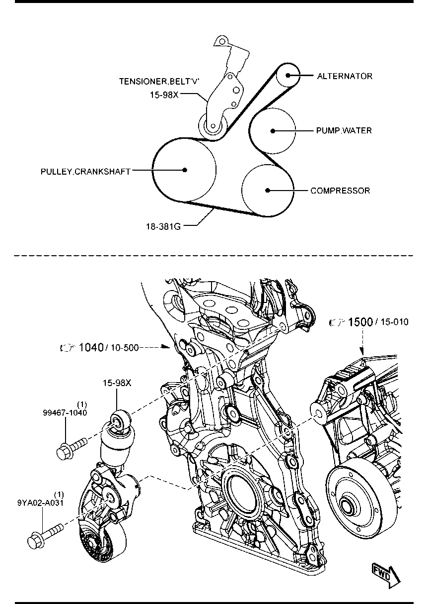 MAZDA SH01-15-980D - Hihnankiristin, moniurahihna onlydrive.pro