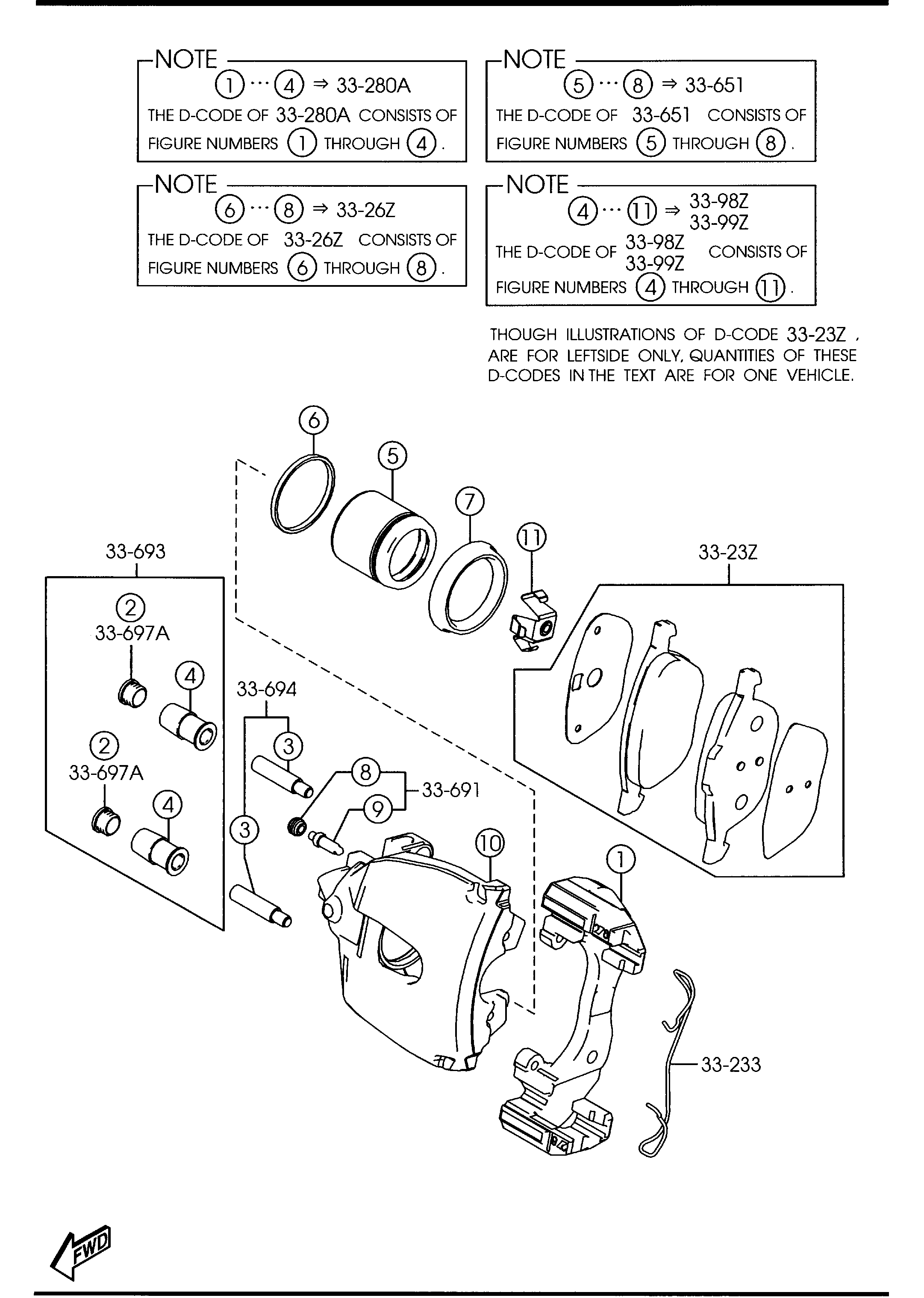 MAZDA BPYK-33-61XA - 3310a  - front brake mechanisms 01/02: 001 pcs. onlydrive.pro