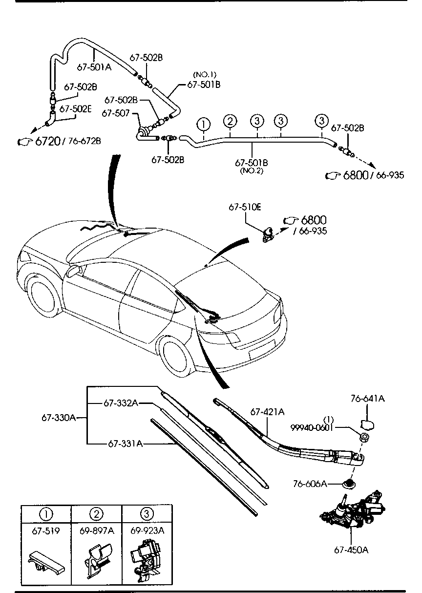 MAZDA GS1M-67-330 - Window wiper & washer (rear) (5-door): 1 pcs. onlydrive.pro