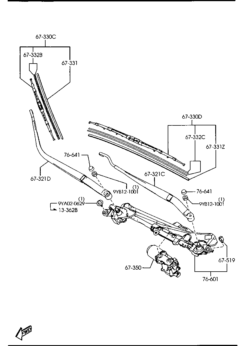 MAZDA BBP2-67-330 - Wiper Blade onlydrive.pro