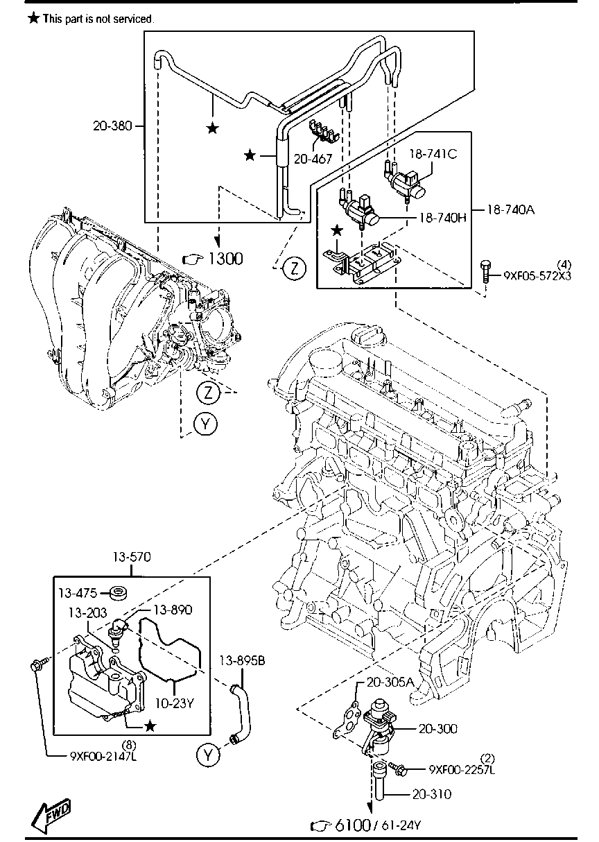 MAZDA LF01-20-305 - Blīve, Izplūdes gāzu recirkulācijas vārsts onlydrive.pro