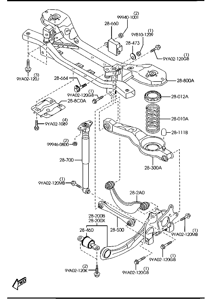 MAZDA C2Y6-28-46X - Piekare, Šķērssvira onlydrive.pro