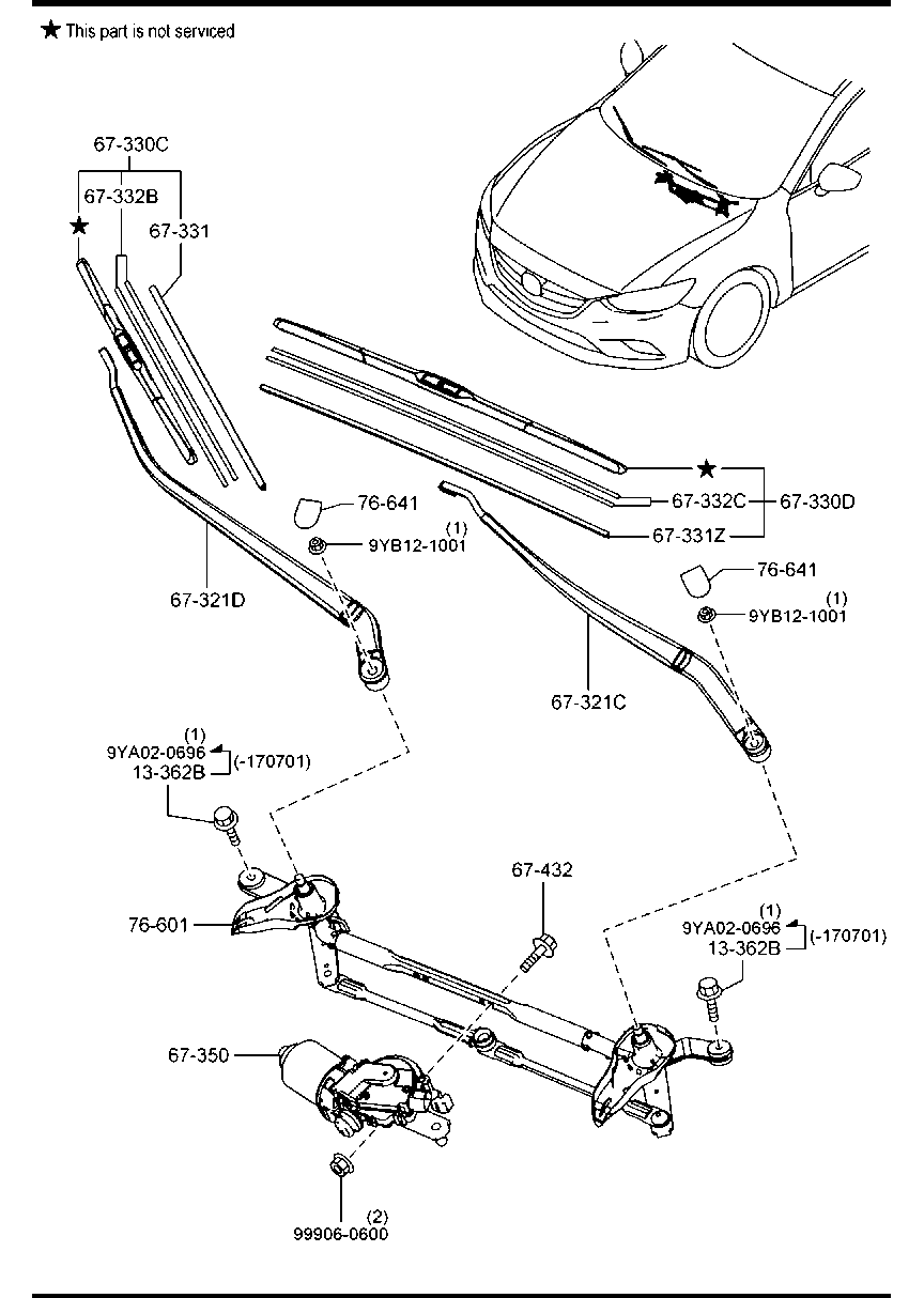 MAZDA GS1D-67-333 - Pyyhkijänsulka onlydrive.pro