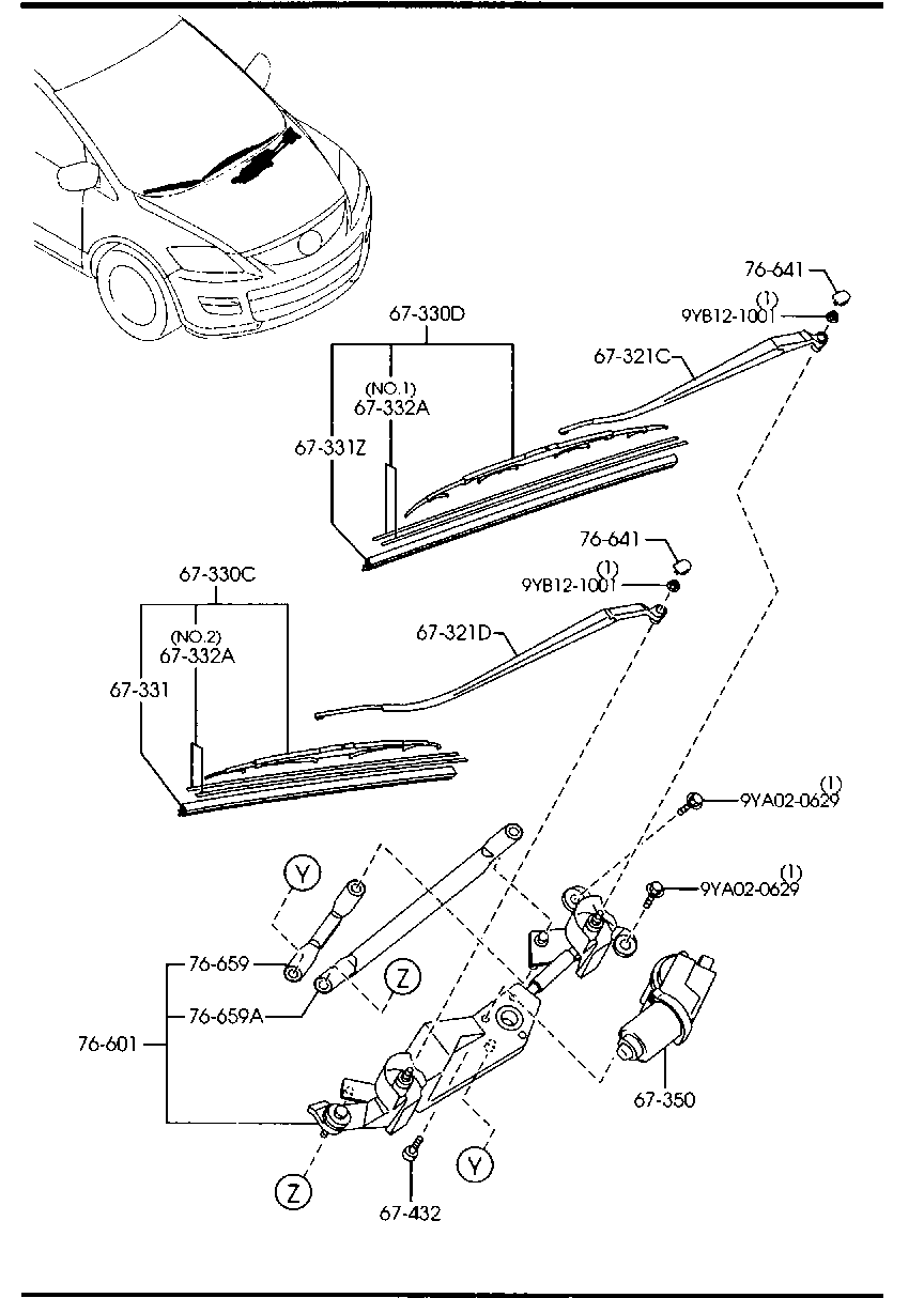 MAZDA TD12-67-333 - Pyyhkijänsulka onlydrive.pro