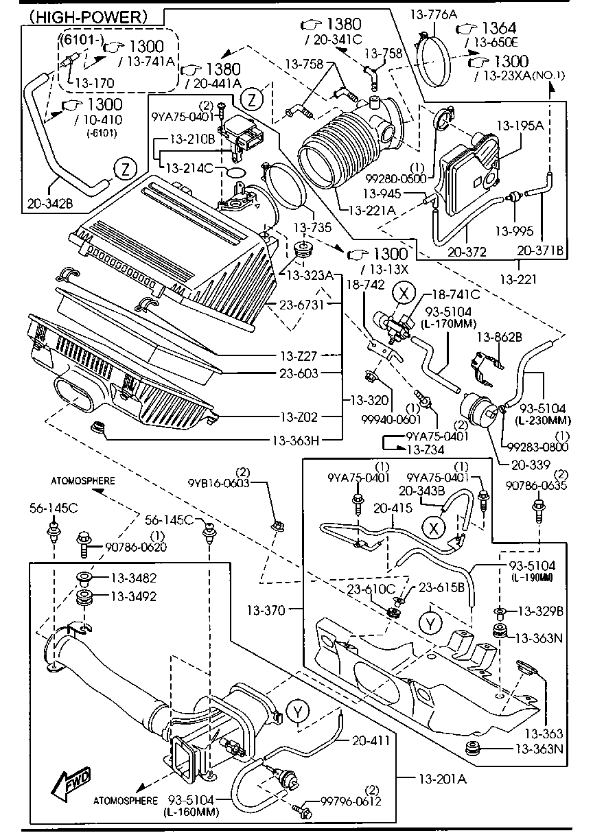 MAZDA ZL01 13 215 - Gaisa masas mērītājs onlydrive.pro