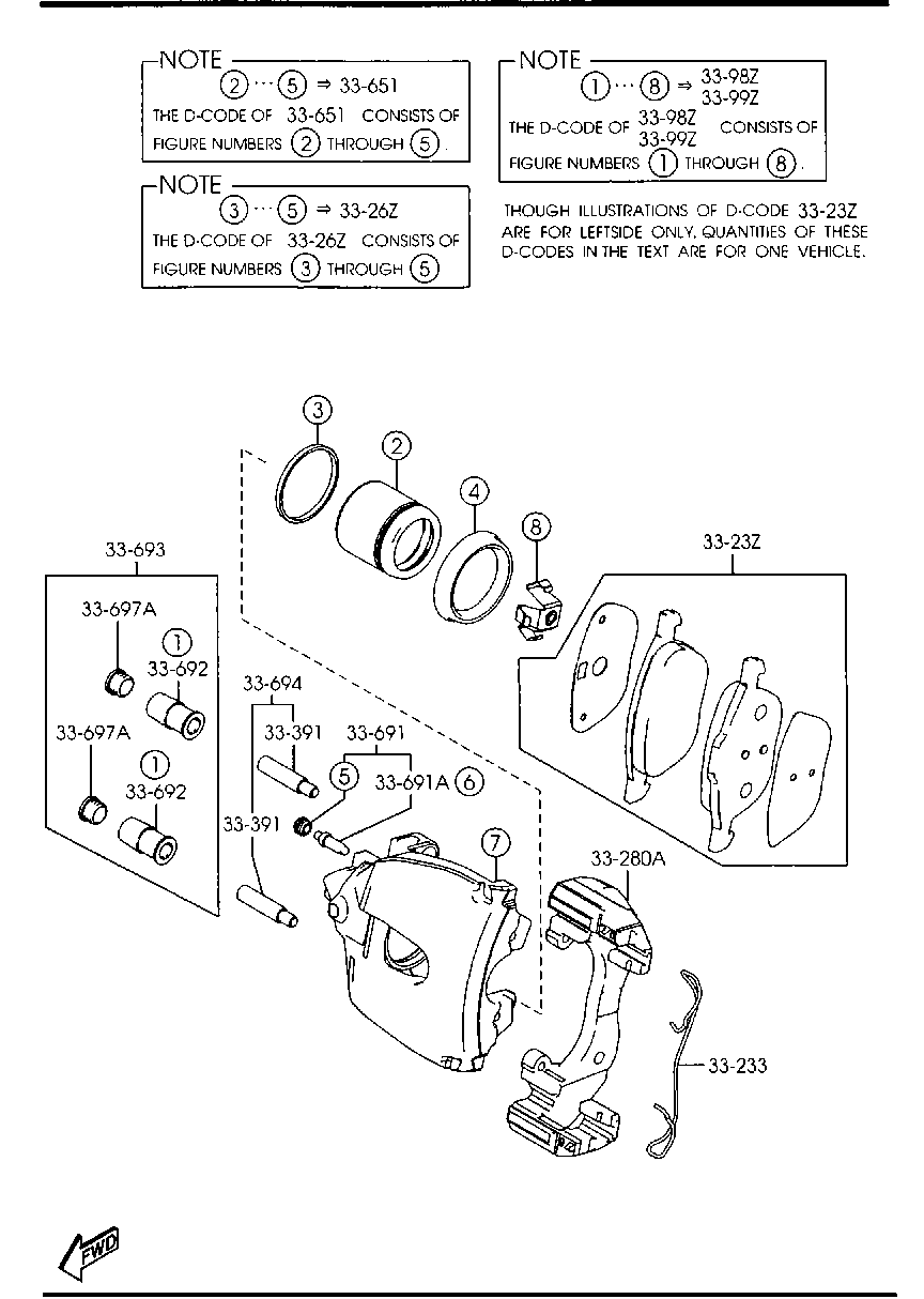 MAZDA C2Y3-33-23ZA - Bremžu uzliku kompl., Disku bremzes onlydrive.pro