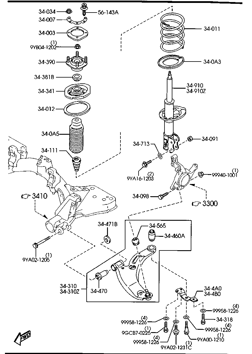 MAZDA CB01-34-380 - Top Strut Mounting onlydrive.pro